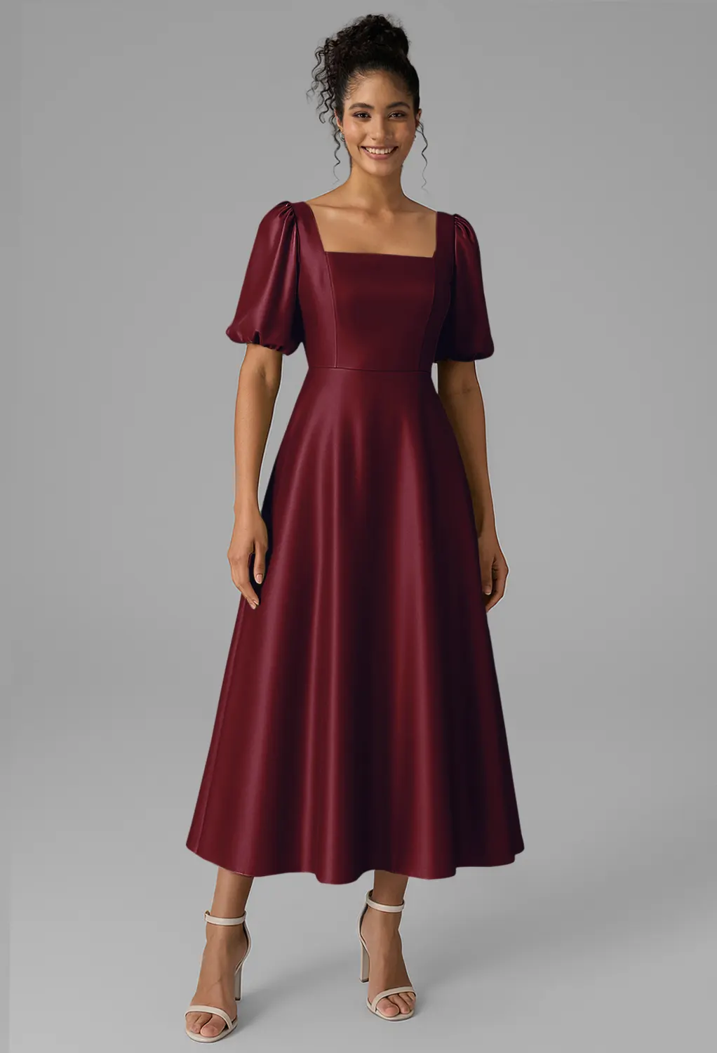 Deep Claret Short Bridesmaid Dresses | AW.Bridal