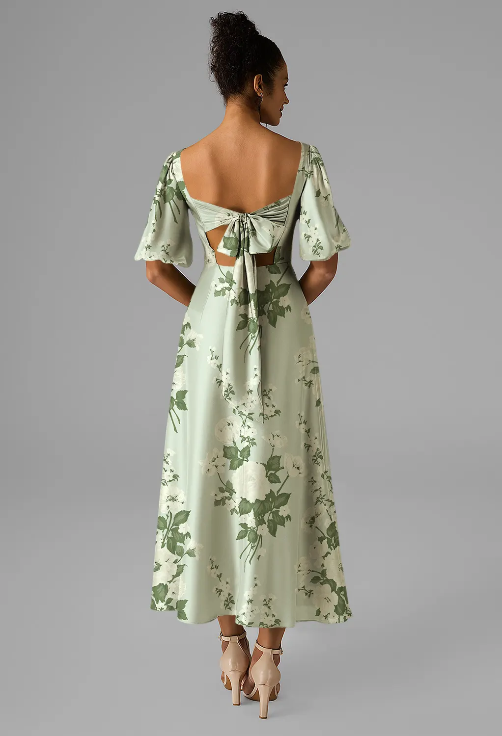 Mottled Moss Green, Green Floral Bridesmaid Dresses | AW.Bridal
