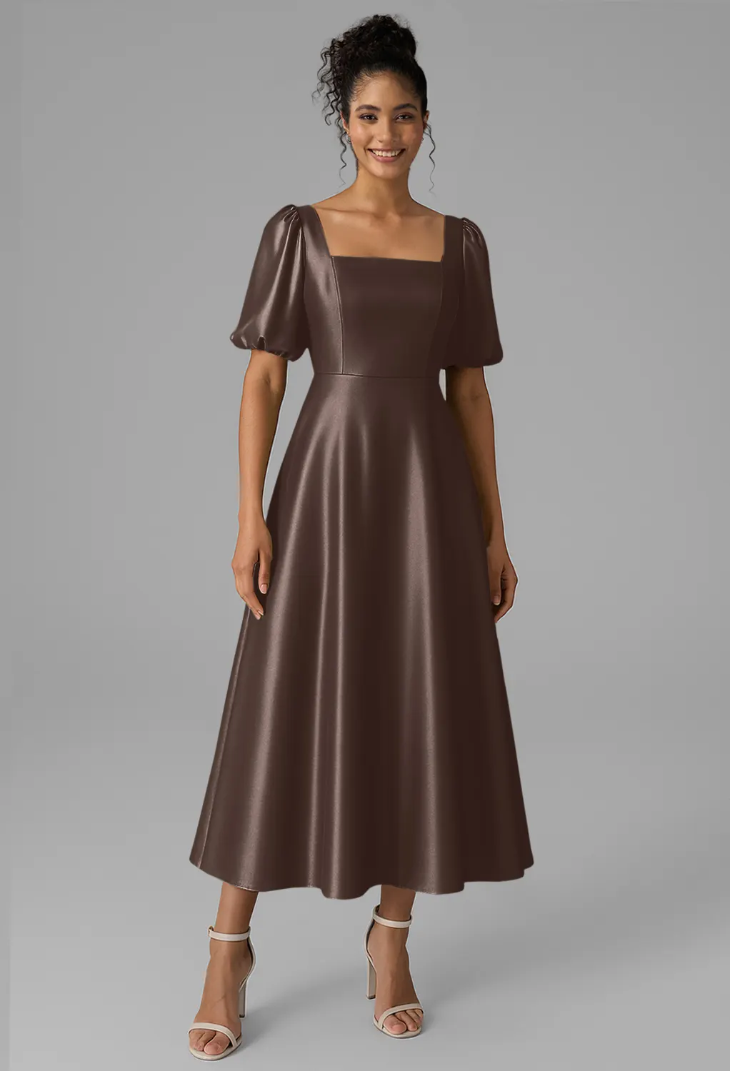 Seal Brown Country Wedding Guest Dresses | AW.Bridal