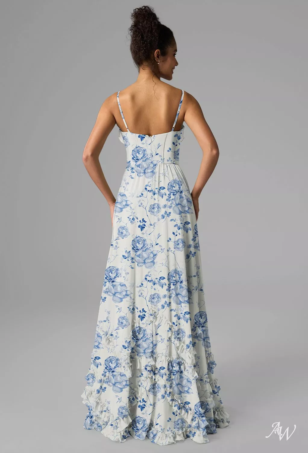 AW Kaitlin Blue Botanical Floral Bridesmaid Dresses | AW.Bridal