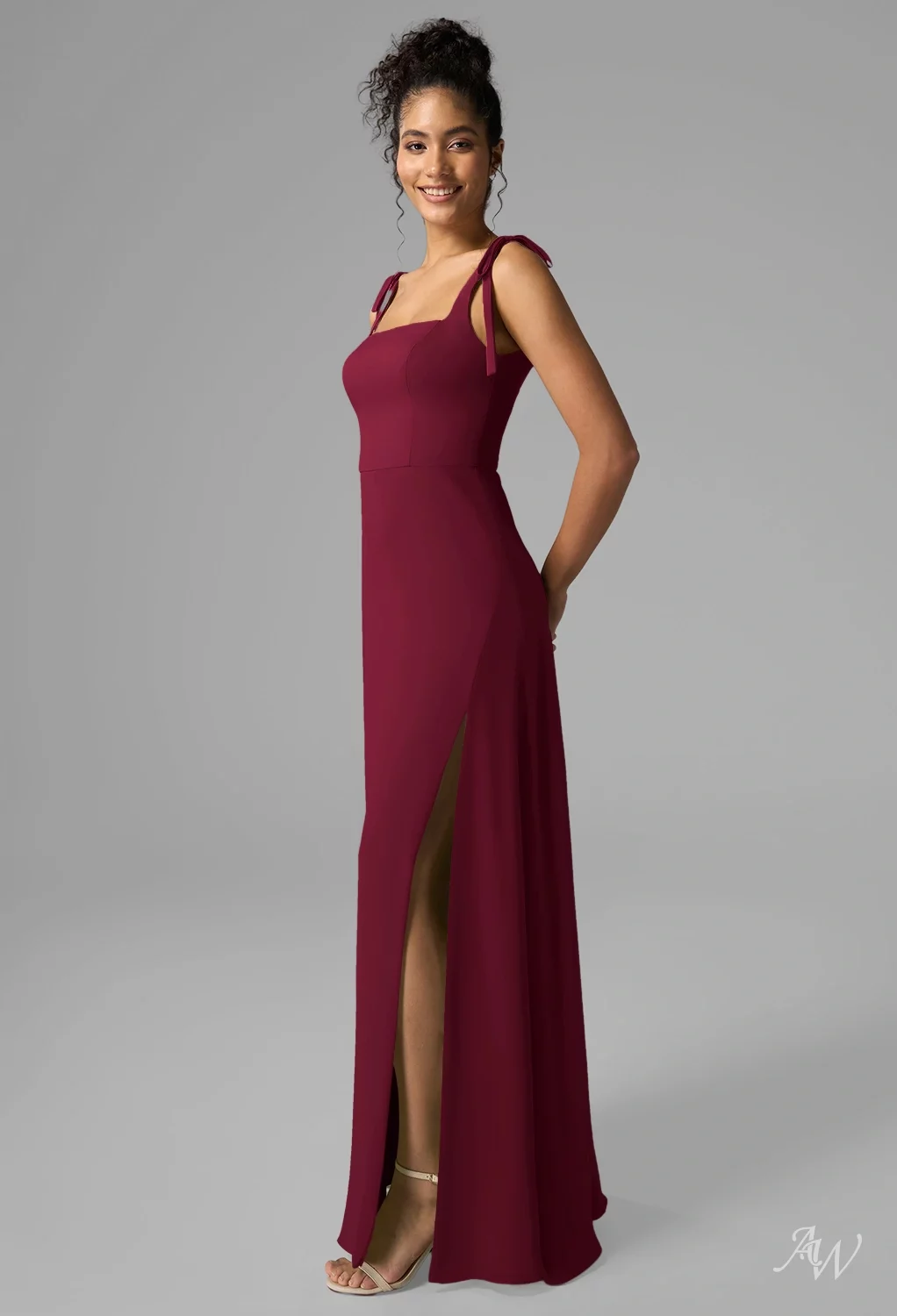 gray and red bridesmaid dresses Trumpet-Mermaid Floor Length Chiffon Bridesmaid Dress COCOMELODY CB0319, Wisteria Purple main image 0