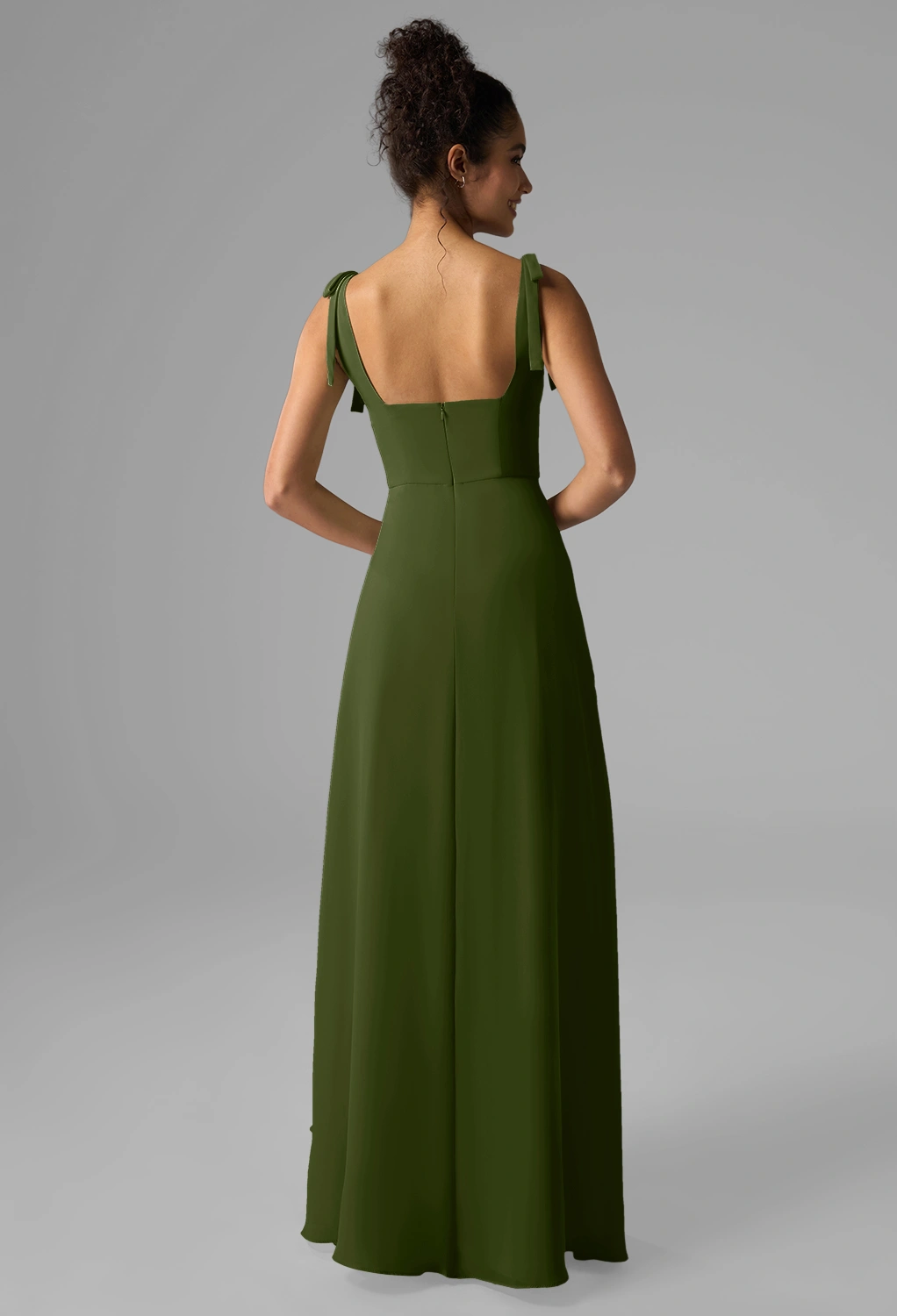 Green Olive Black Tie Wedding Guest Dresses | AW.Bridal