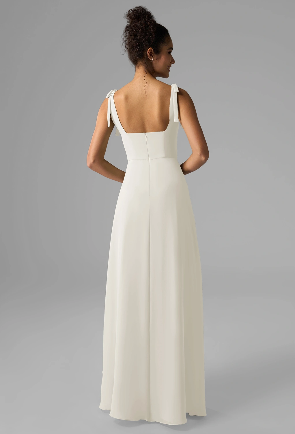 white dress for older women Elegance Women's Modest White Full Length Long Sleeve Special Occasion with Lace Bodice and Empire Waist Sleeve Length:Extra Long - 38