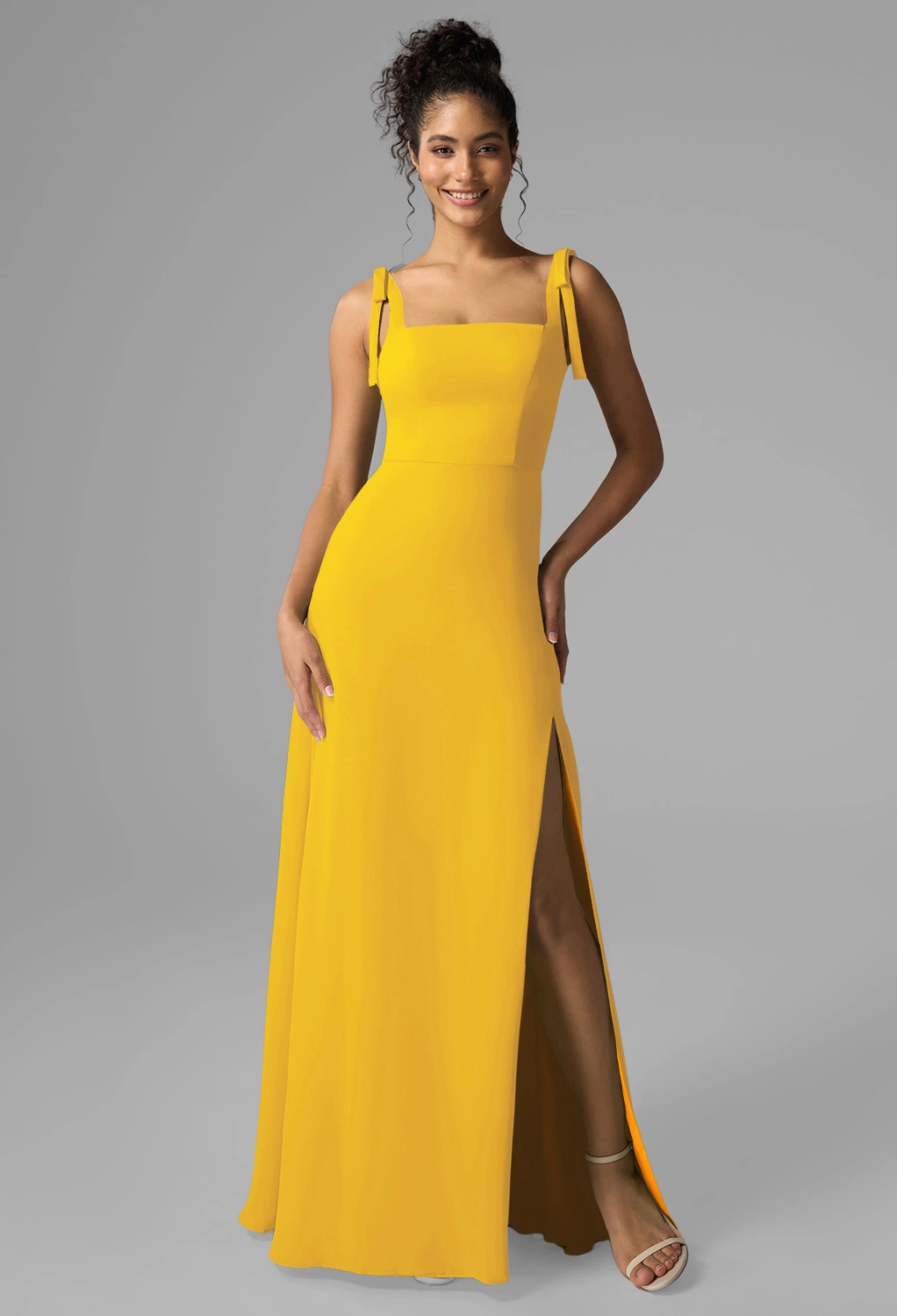 yellow black tie dress 24 Best Black-Tie Bridesmaid Dresses for Your Wedding Party