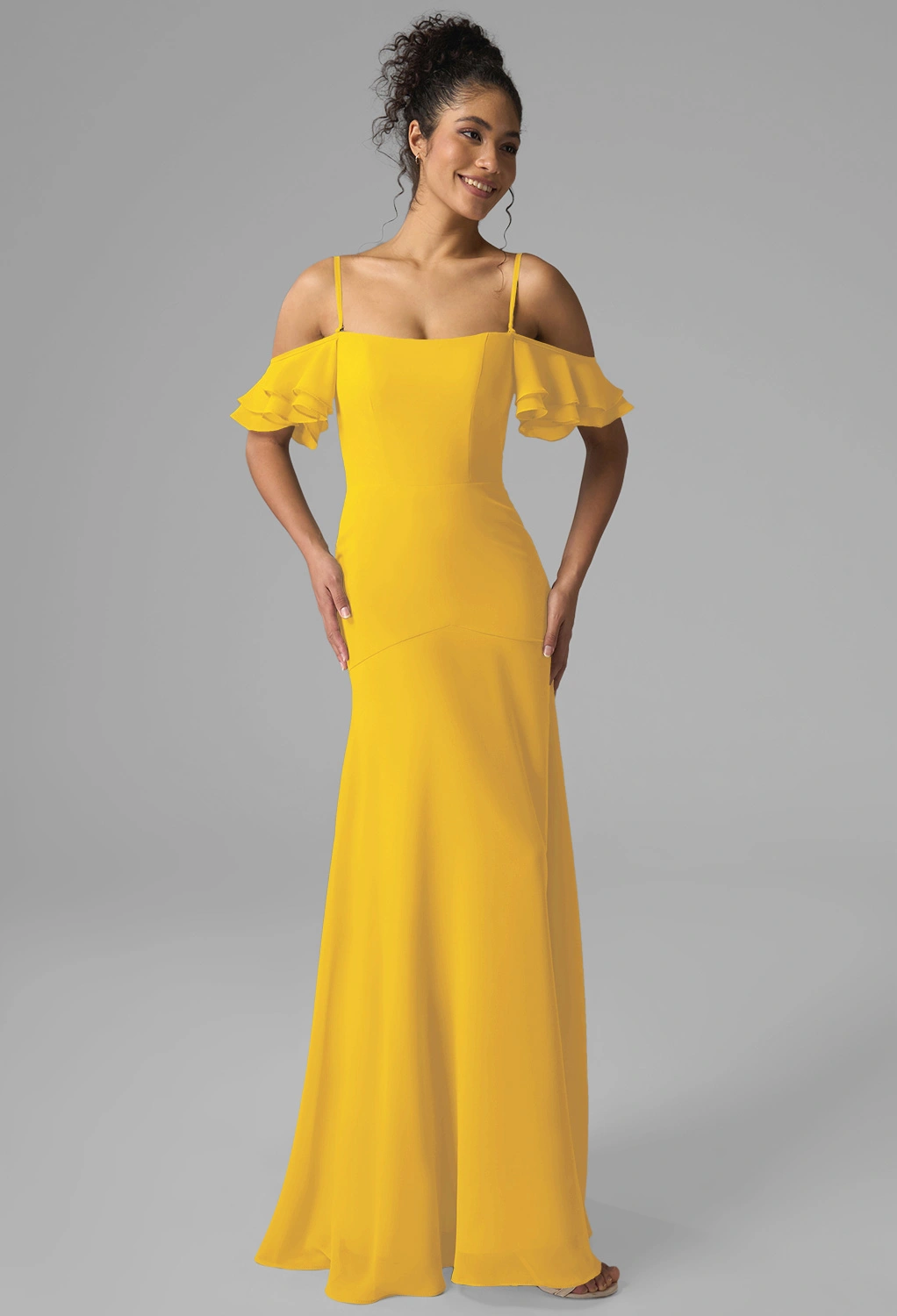 Mustard Yellow Black Tie Wedding Guest Dresses | AW.Bridal