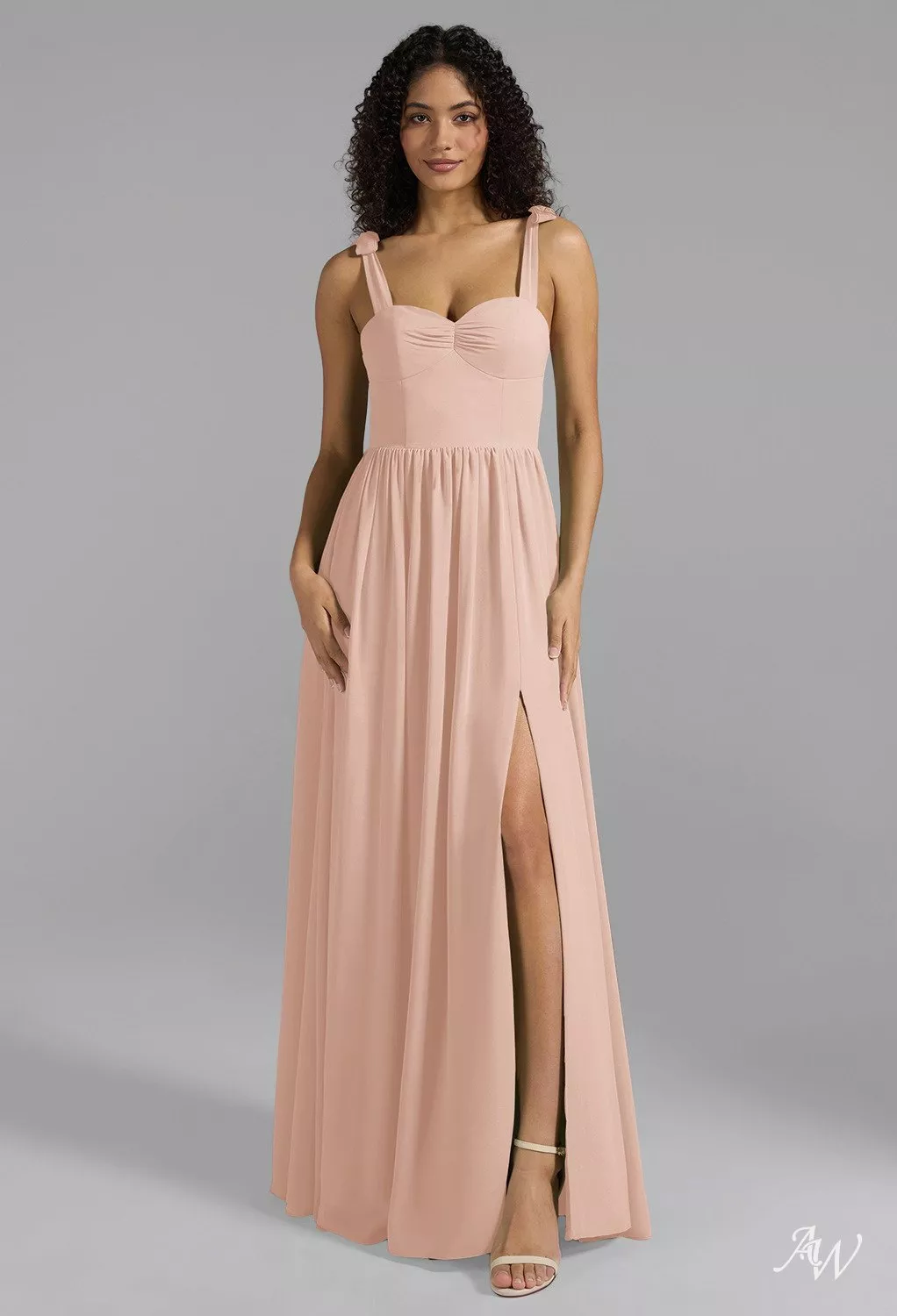 pink sweetheart bridesmaid dress AW.Bridal A-line Neckline Floor Length Sleeveless Pleat Split Long Dresses Pearl Size 6 color:BURGUNDY Simon and Seafort's Blue 18½ 34/35 Evening gown KissProm introduces this bridesmaid