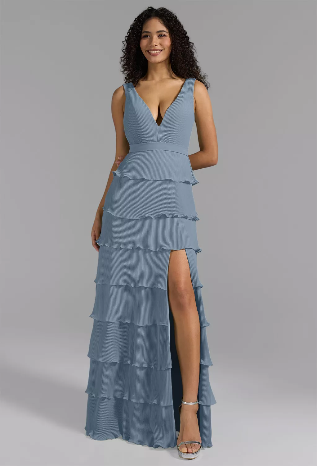 Light Dusty Blue Fall Wedding Guest Dresses | AW.Bridal