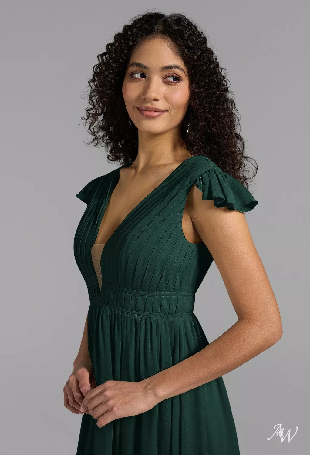 dark emerald formal dress PURDIE Emerald Green Mikado Satin Lace A Line Ball Gown Prom & Formal Dress Emerald / 6 USA main image 0