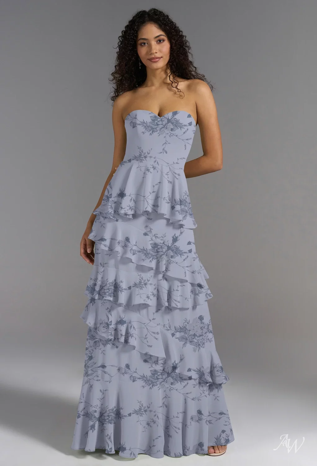 AW Nate Dress, Peach Blossom Breeze Chiffon Floor Length Sweetheart ...