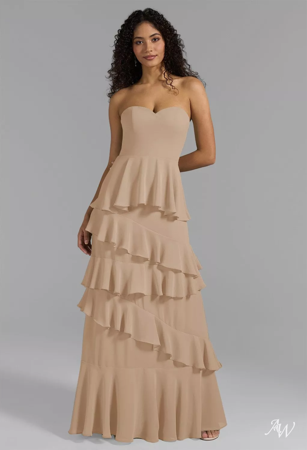 strapless champagne bridesmaid dress Willow Champagne Strapless Maxi Dress | Formal Gown main image 0