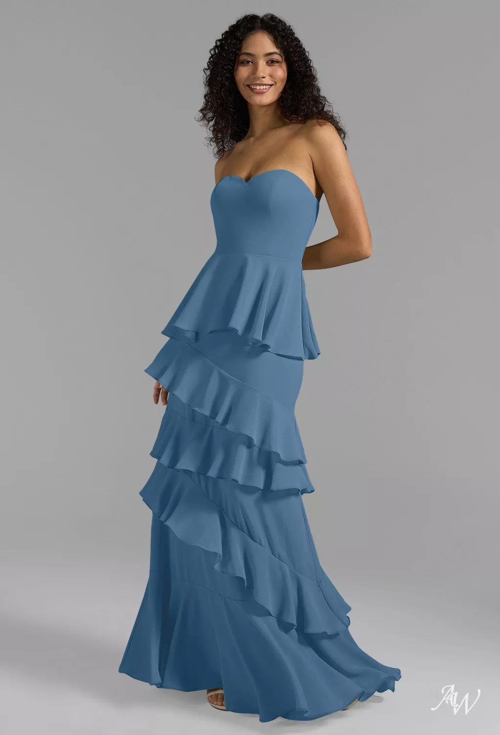 dusty blue strapless dress Felicia Daisy Maxi Dress main image 1
