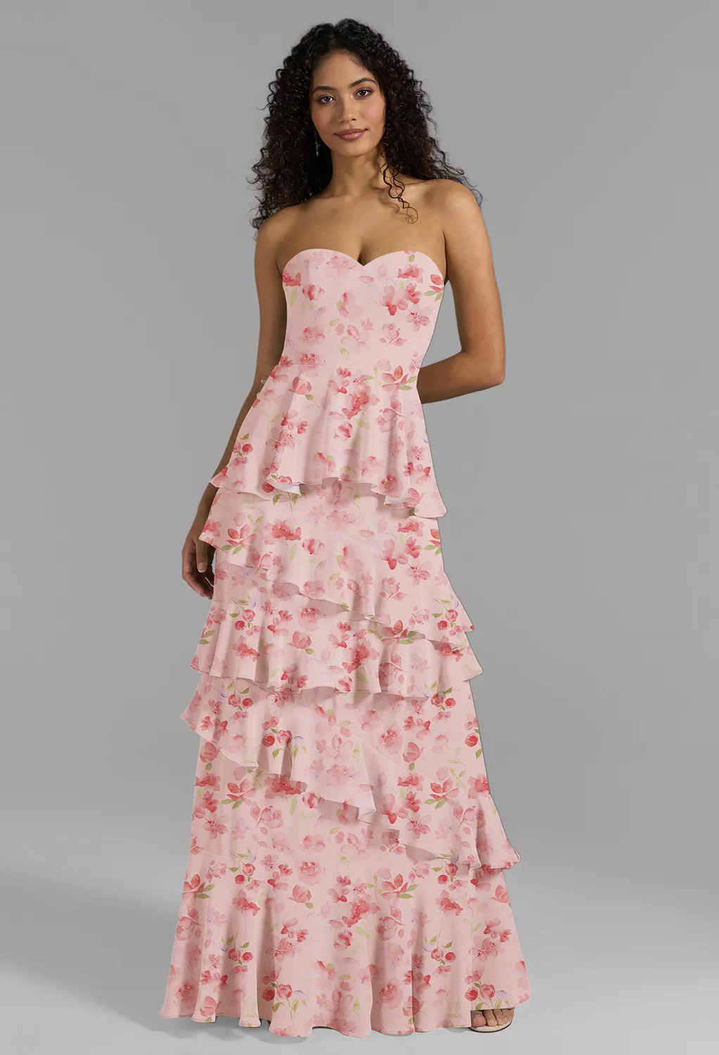 Tiered Floral Bridesmaid Dresses | AW.Bridal