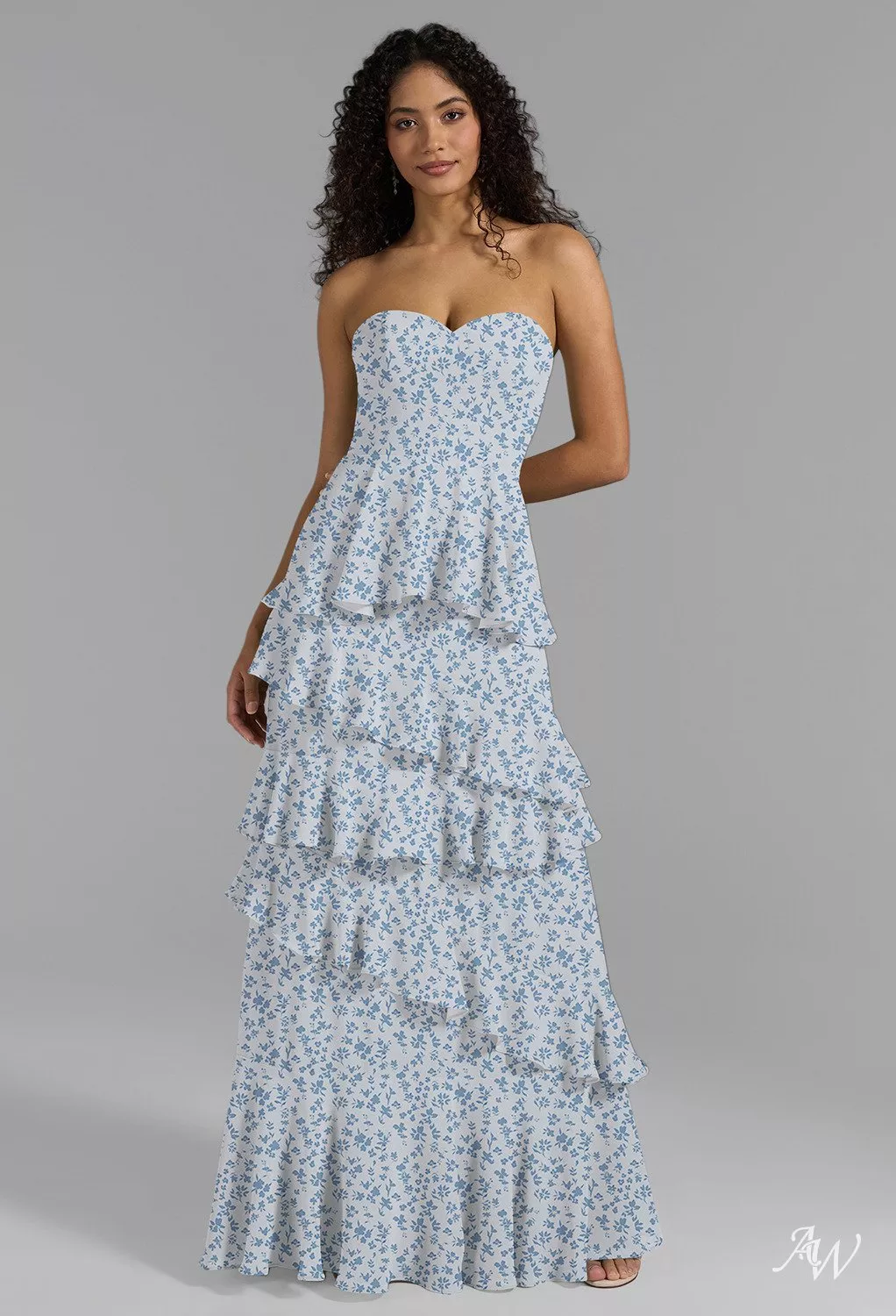 AW Nate Skyblue Star Floral Bridesmaid Dresses | AW.Bridal