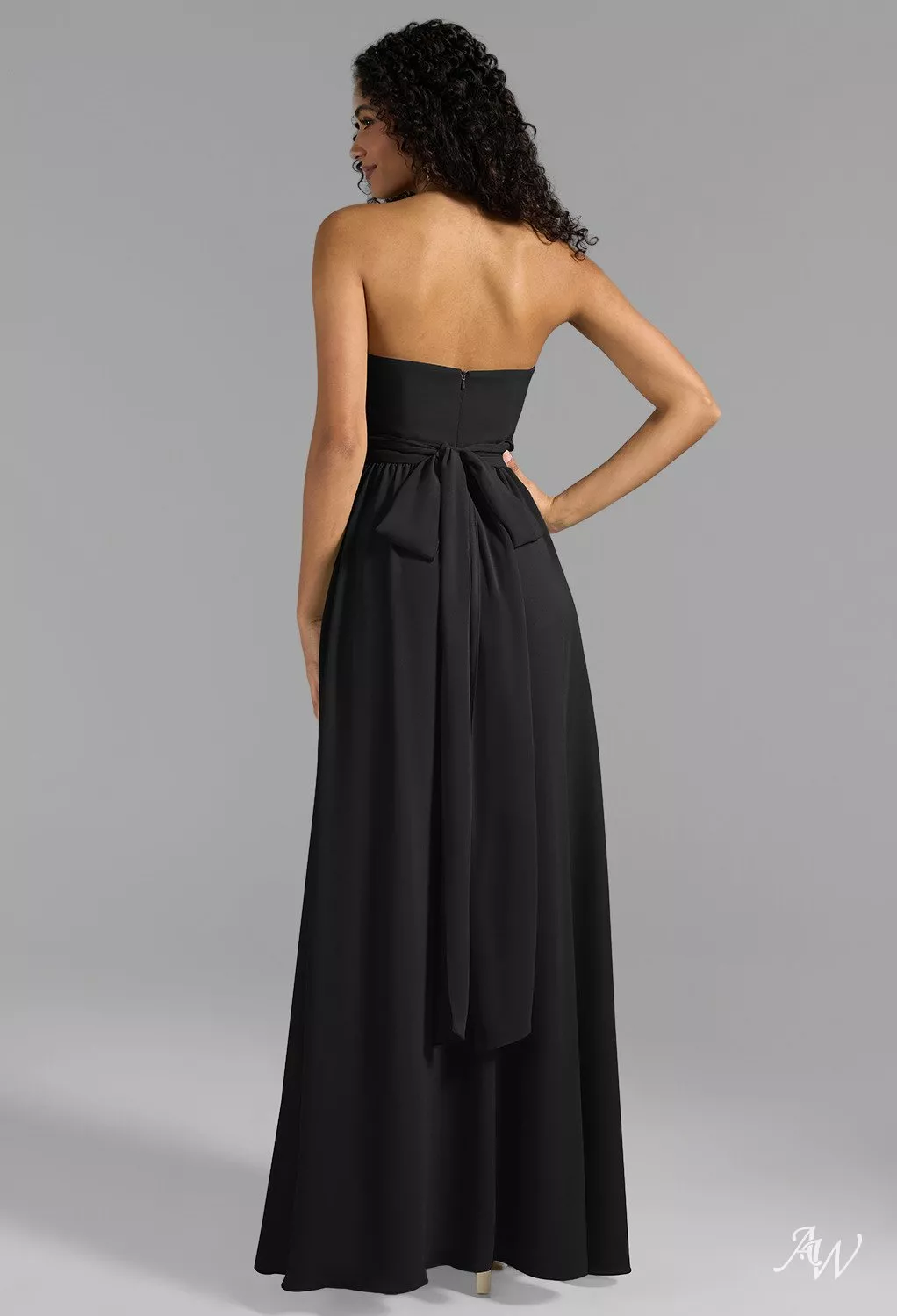 AW.Bridal A-line Sweetheart Neckline Floor Length Sleeveless Long Bridesmaid Dresses Dress Black Size 16
