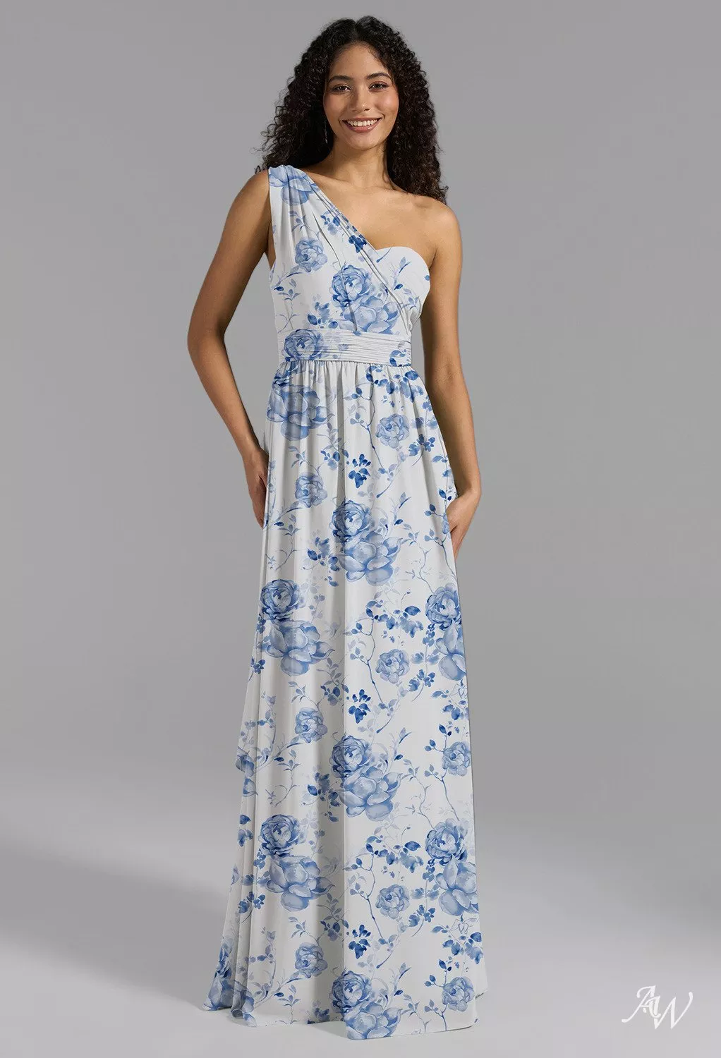 AW Ray Blue Botanical Floral Bridesmaid Dresses | AW.Bridal