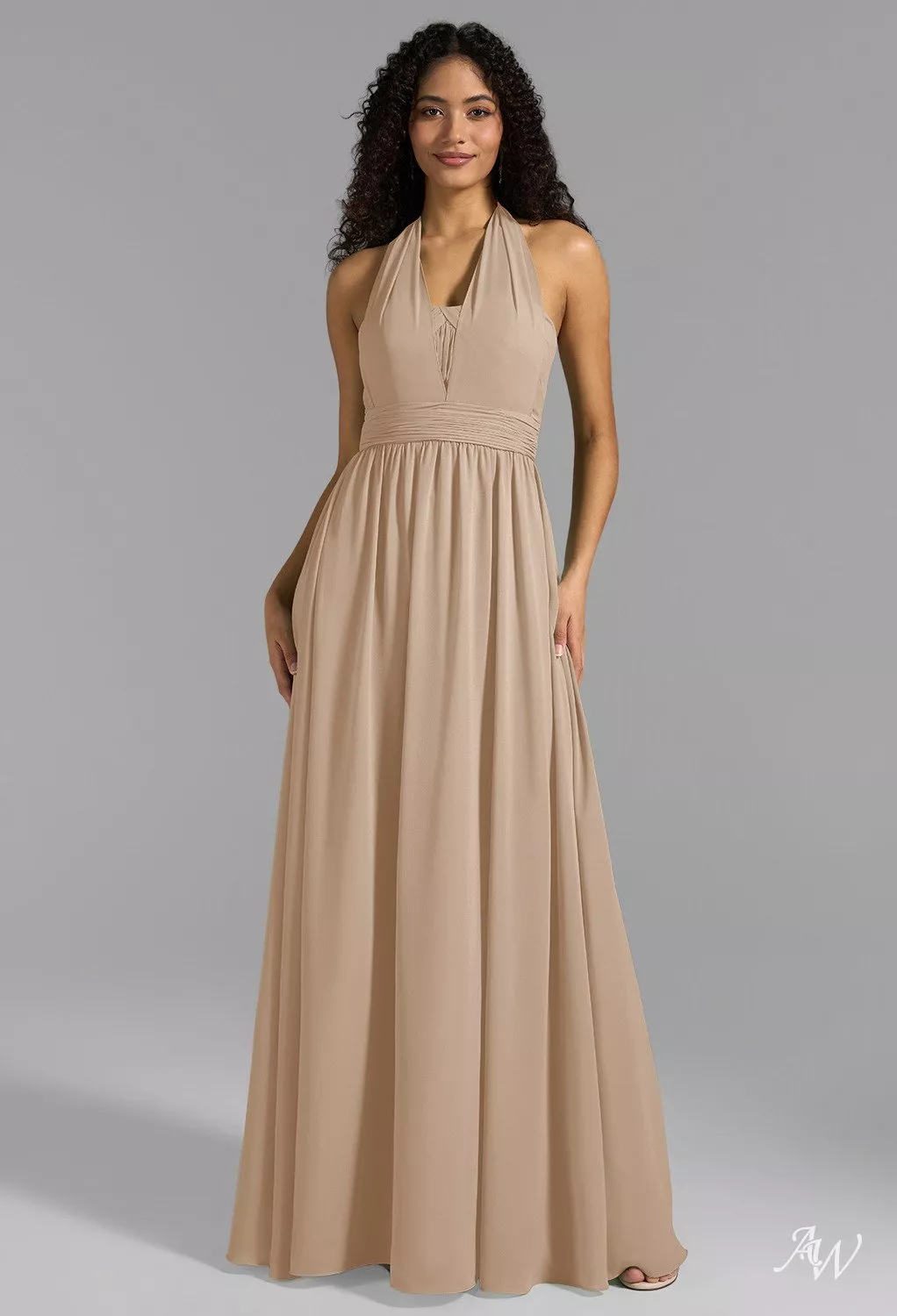 AW.Bridal A-line Sweetheart Neckline Floor Length Sleeveless Long Bridesmaid Dresses Dress Champagne Size 18