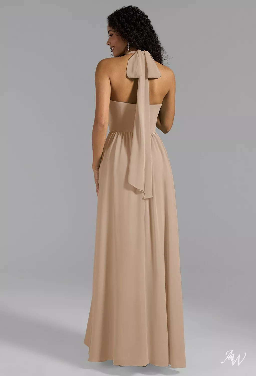 AW.Bridal A-line Sweetheart Neckline Floor Length Sleeveless Long Bridesmaid Dresses Dress Champagne Size 18