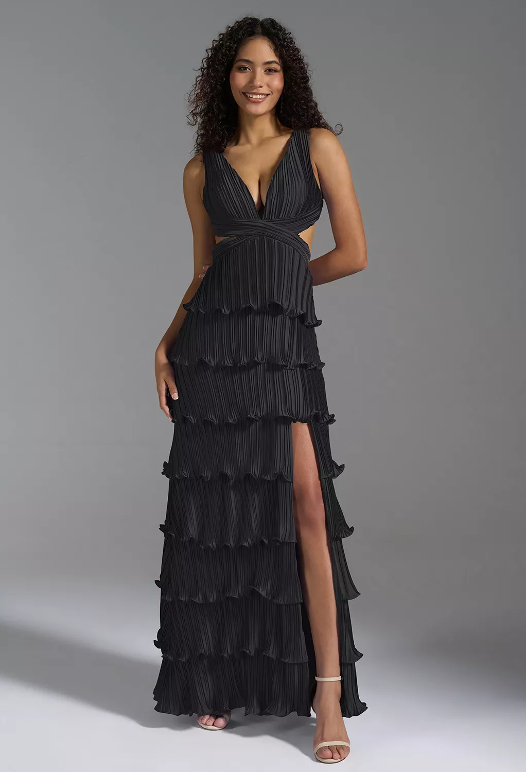 sachin and babi light blue dress Black Metallic Black Tie Wedding Guest Dresses