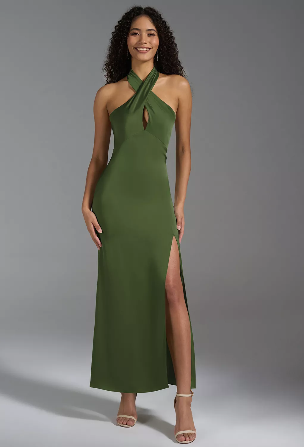 Green Olive Summer Wedding Guest Dresses | AW.Bridal
