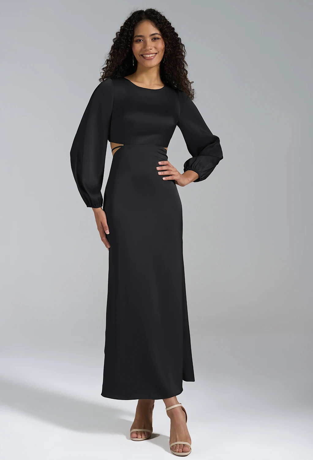 Black Metallic Black Tie Wedding Guest Dresses | AW.Bridal