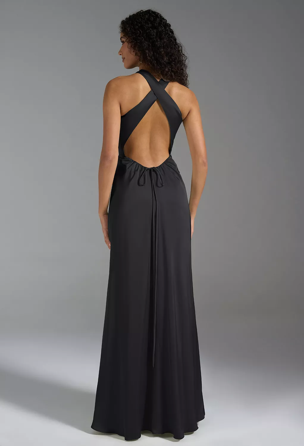 black empire waist dress formal Classic V-Neck Chiffon Ruffles Sleeve Empire Waist Backless Bridesmaid Dress main image 0