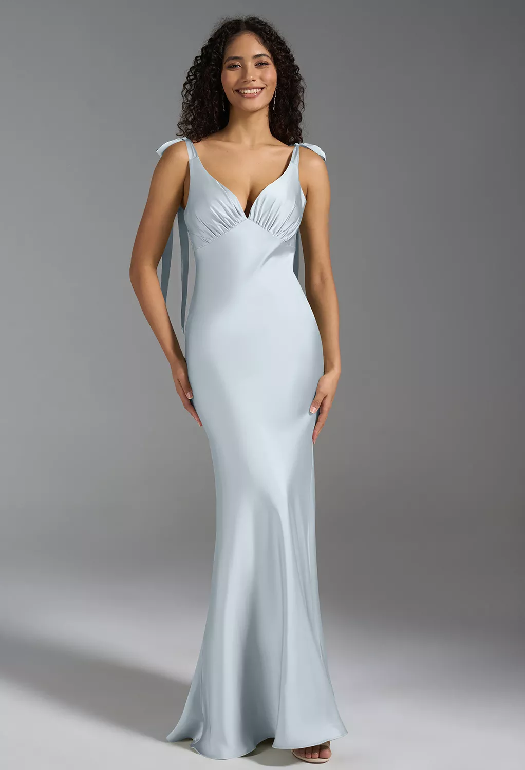 Baby Blue Black Tie Wedding Guest Dresses | AW.Bridal