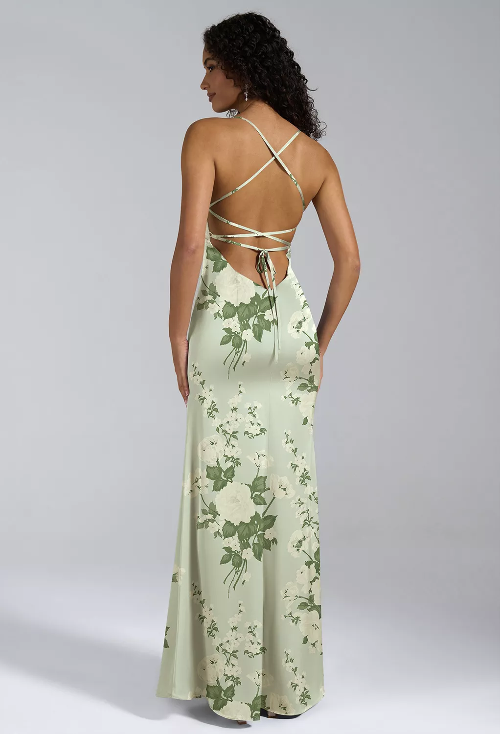 moss green dress wedding Six Stories Cowl Front Satin Bridesmaid Dress main image 1