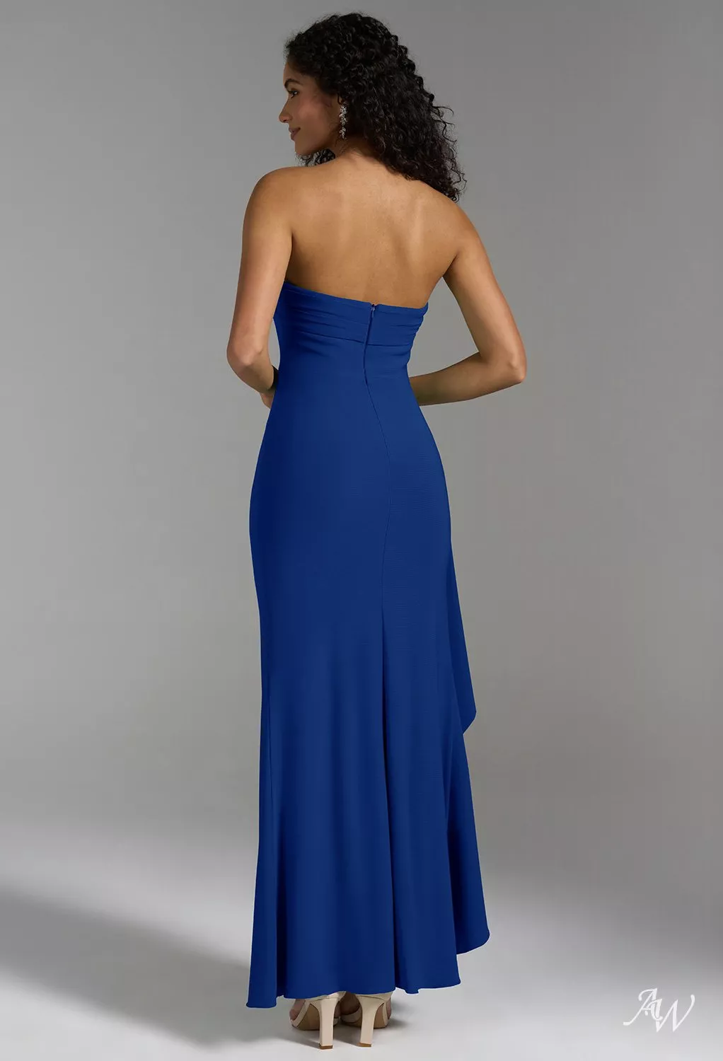 strapless royal blue bridesmaid dresses Azazie Leonis