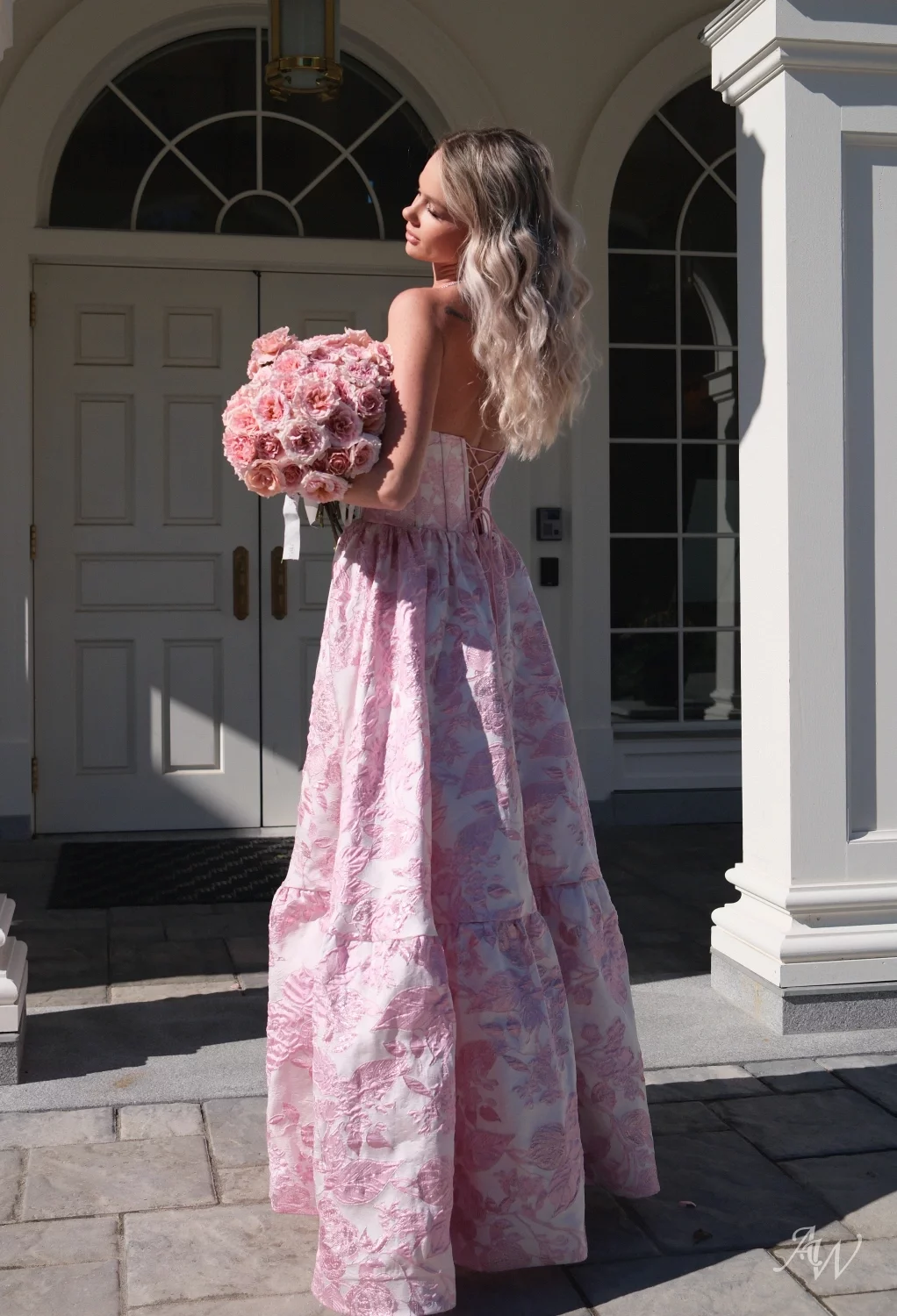 strapless open back dress One Step Ahead Floral Mini Dress main image 0