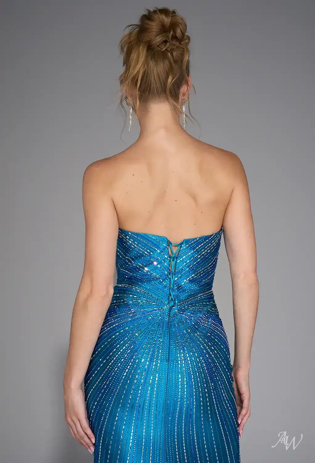 crystal blue color dress AIDEN BANDAGE MINI DRESS