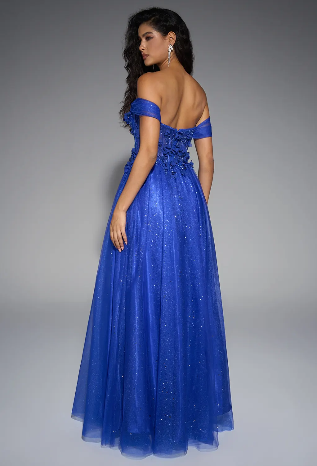 sachin and babi light blue dress Elegant Long Royal Blue One-Shoulder Mermaid Dress with Beading and Ru –  Newinlook main image 1