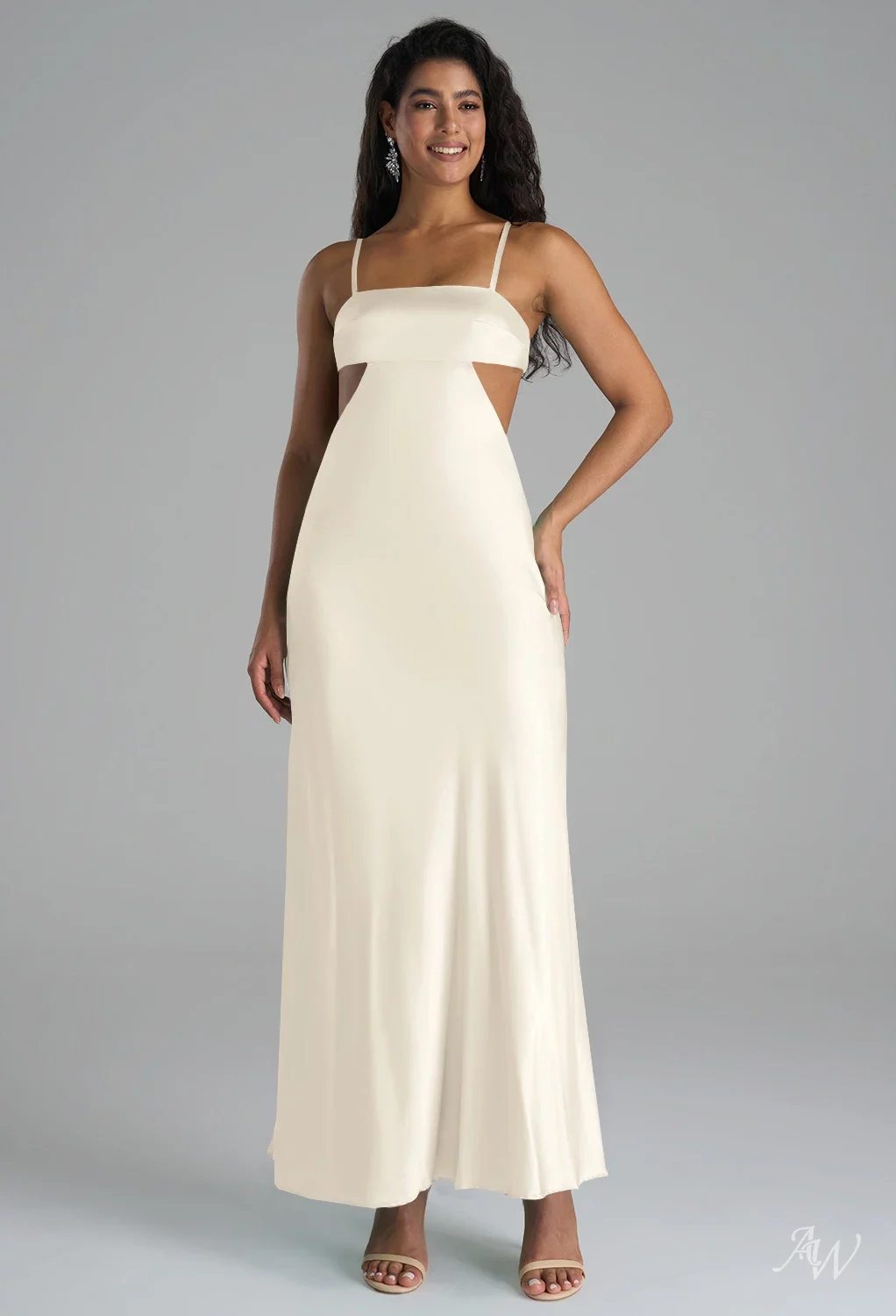 ivory wedding guest dresses AW Buena Satin Charmeuse NewYork fashion