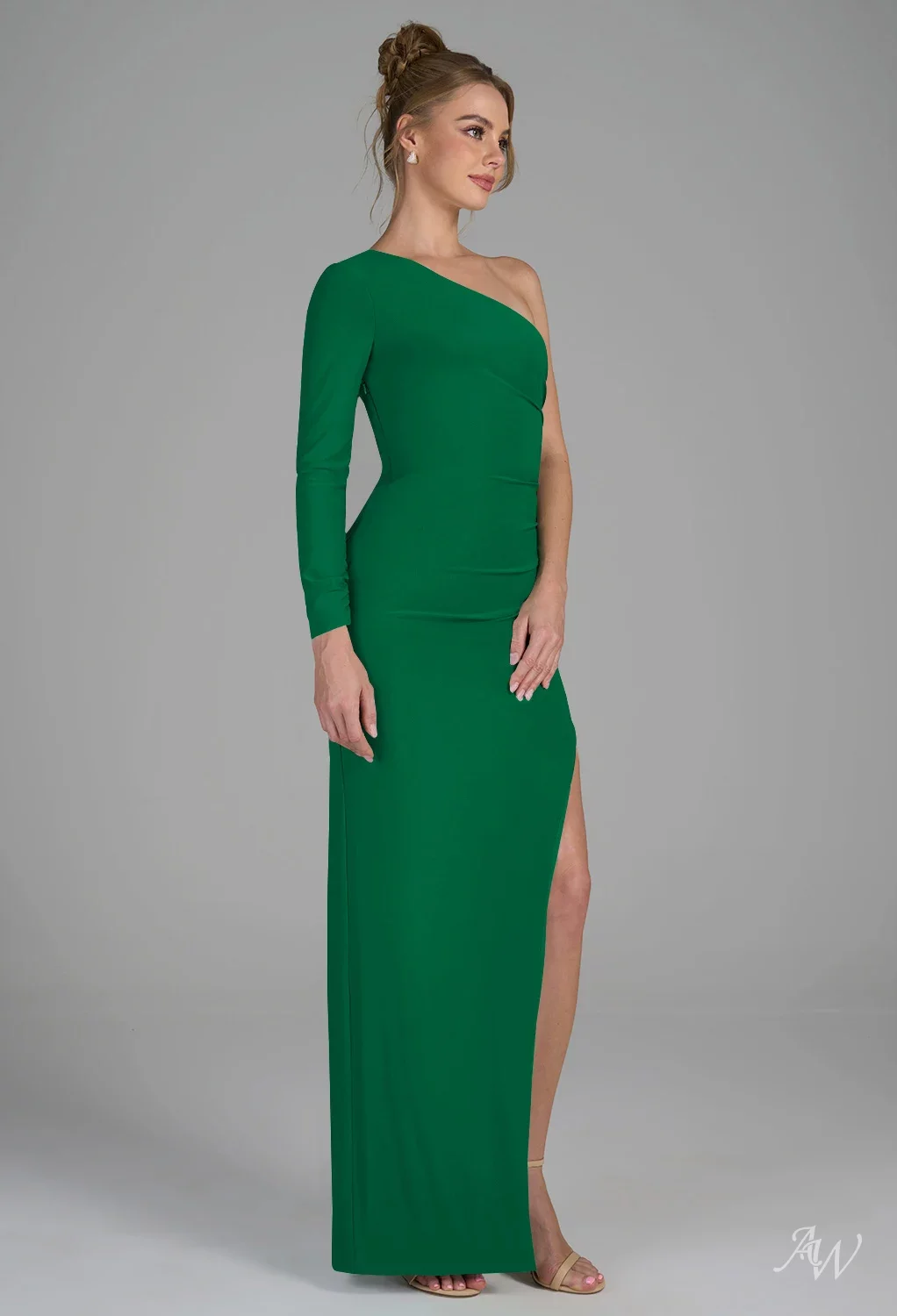 orange and green bridesmaid dresses AW.Bridal Column One Shoulder Floor Length Long Sleeves Ruching Split Long Dress Jolly Size 4 Plus Size Casual Wedding Dresses Lace Long Sleeve A-Line Color:Periwinkle/Lilac Floor Length