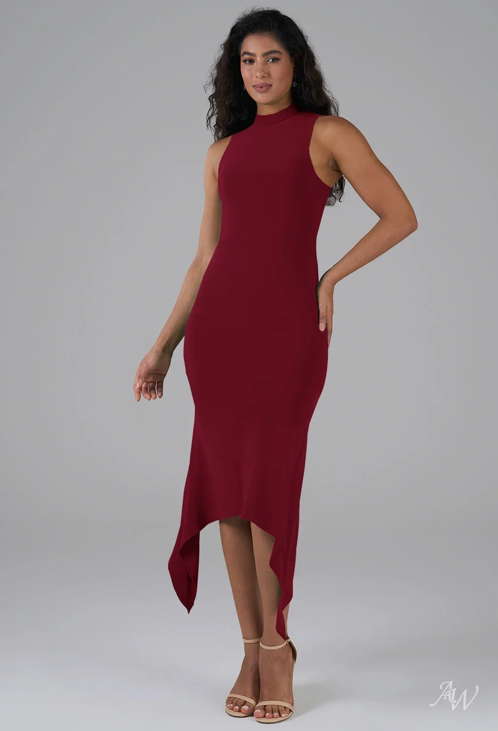 AW Carolena Burgundy Wedding Guest Dresses | AW.Bridal