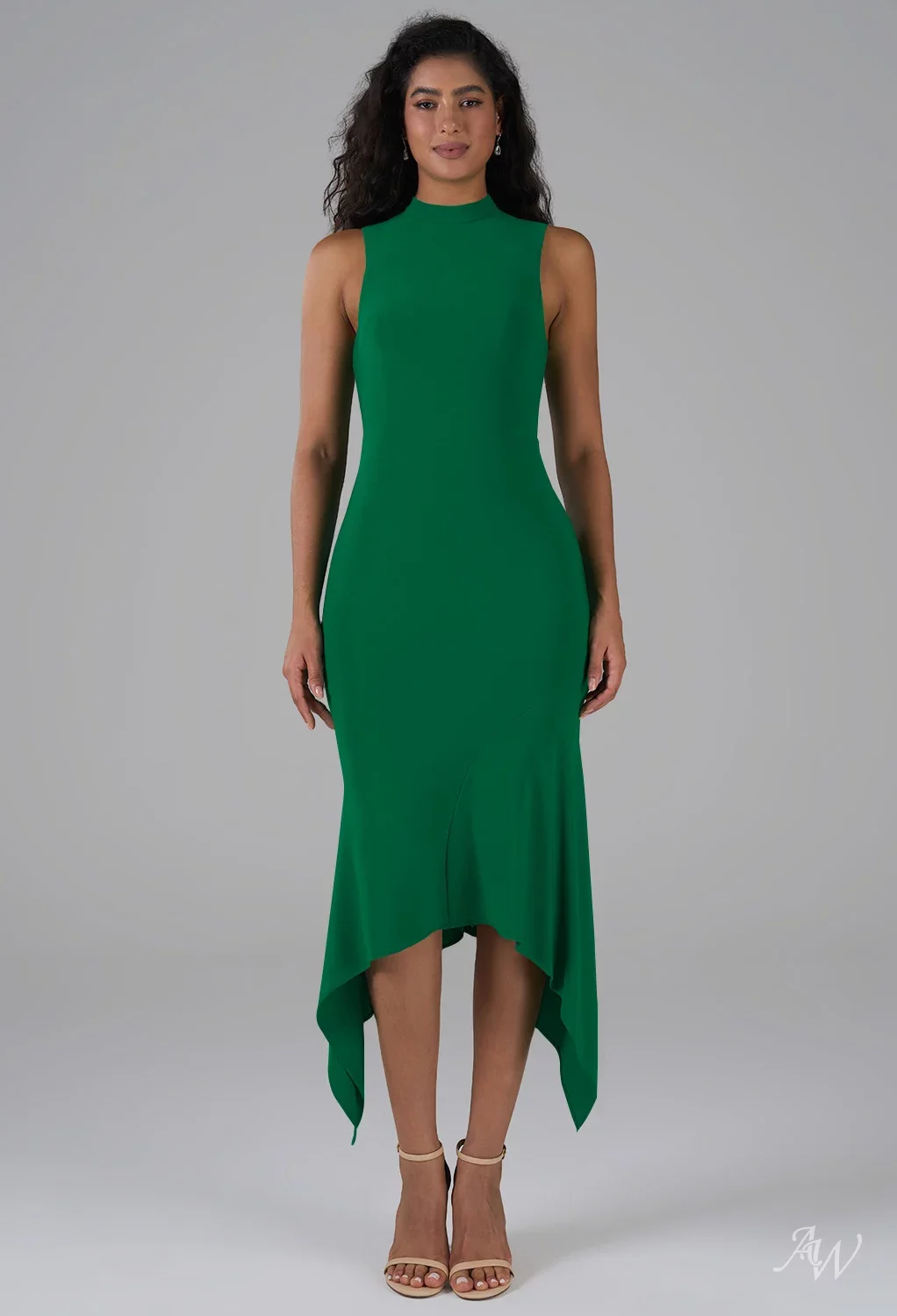 slim fit dress slacks Olive Green Bow Back Halter Neck Dress