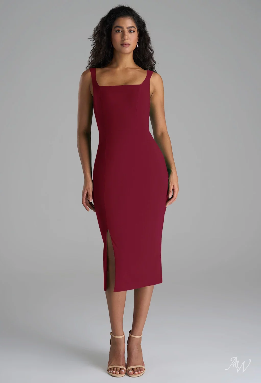 burgundy color wedding guest dress Wine Red Long Wedding-Guest Dress: Ladivine CH386 Wine / Medium