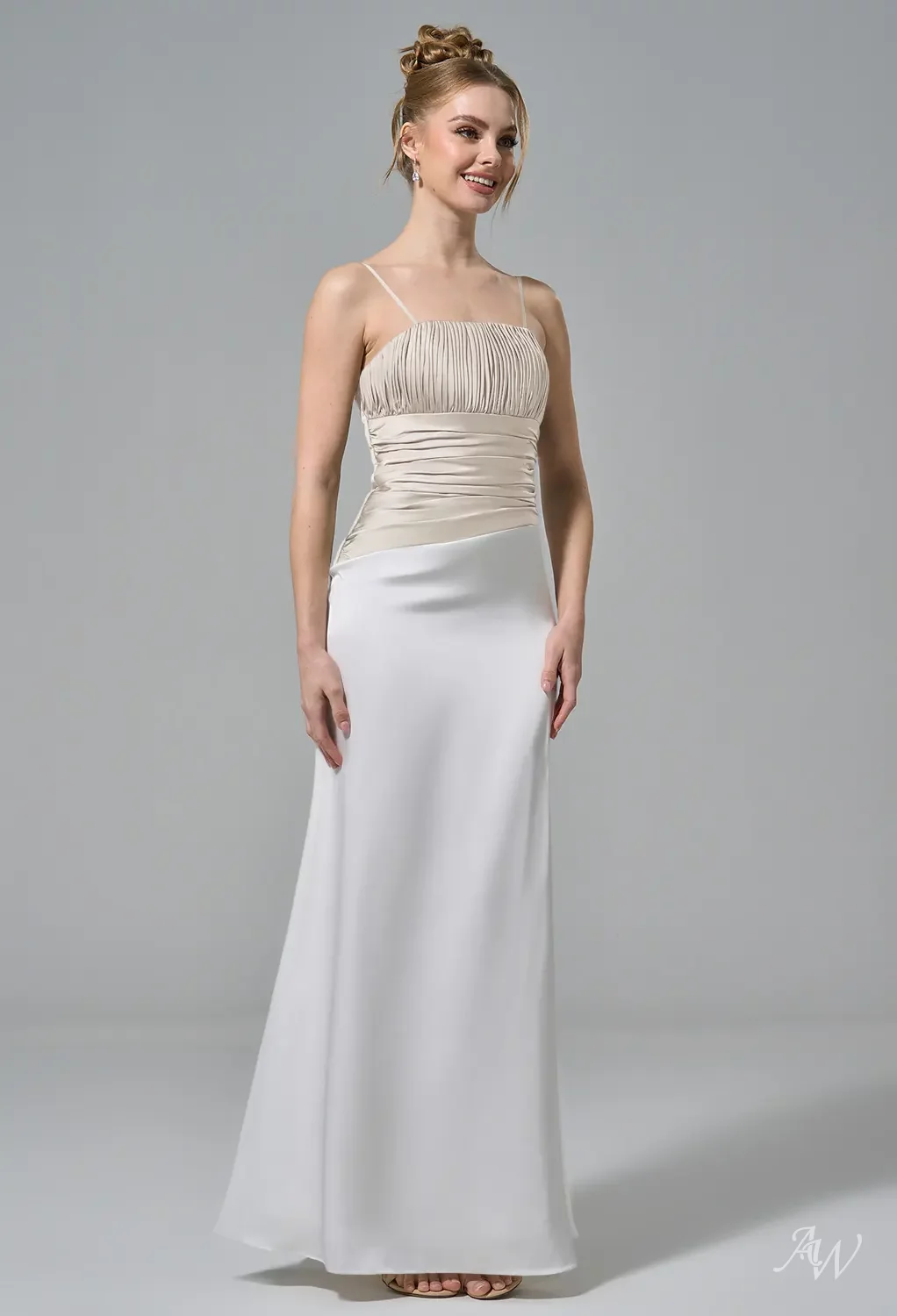 butter cream bridesmaid dress KissProm