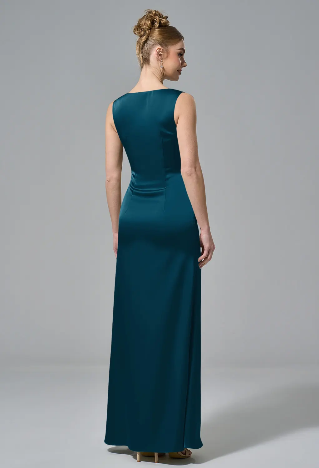 burgundy midi bridesmaid dress KissProm