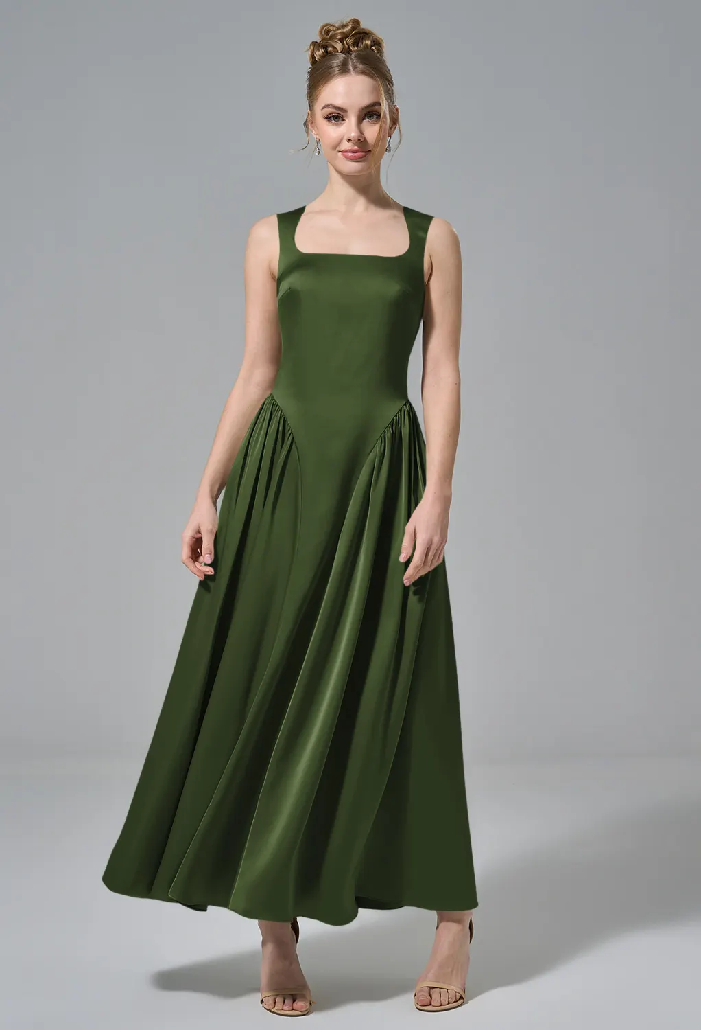 Green Olive Summer Wedding Guest Dresses | AW.Bridal