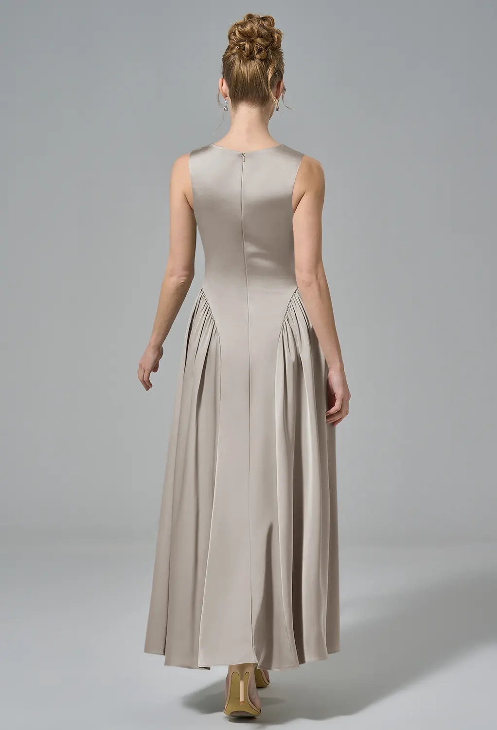 corset blue prom dress KissProm Grey Princess A Line Spaghetti Straps with Lace Ruffles, Grey Blue / 2 Crafted with a comfortable Size:Eu37/Us5.5 Rosette Shoulder Maxi Dress collection:spring-refresh