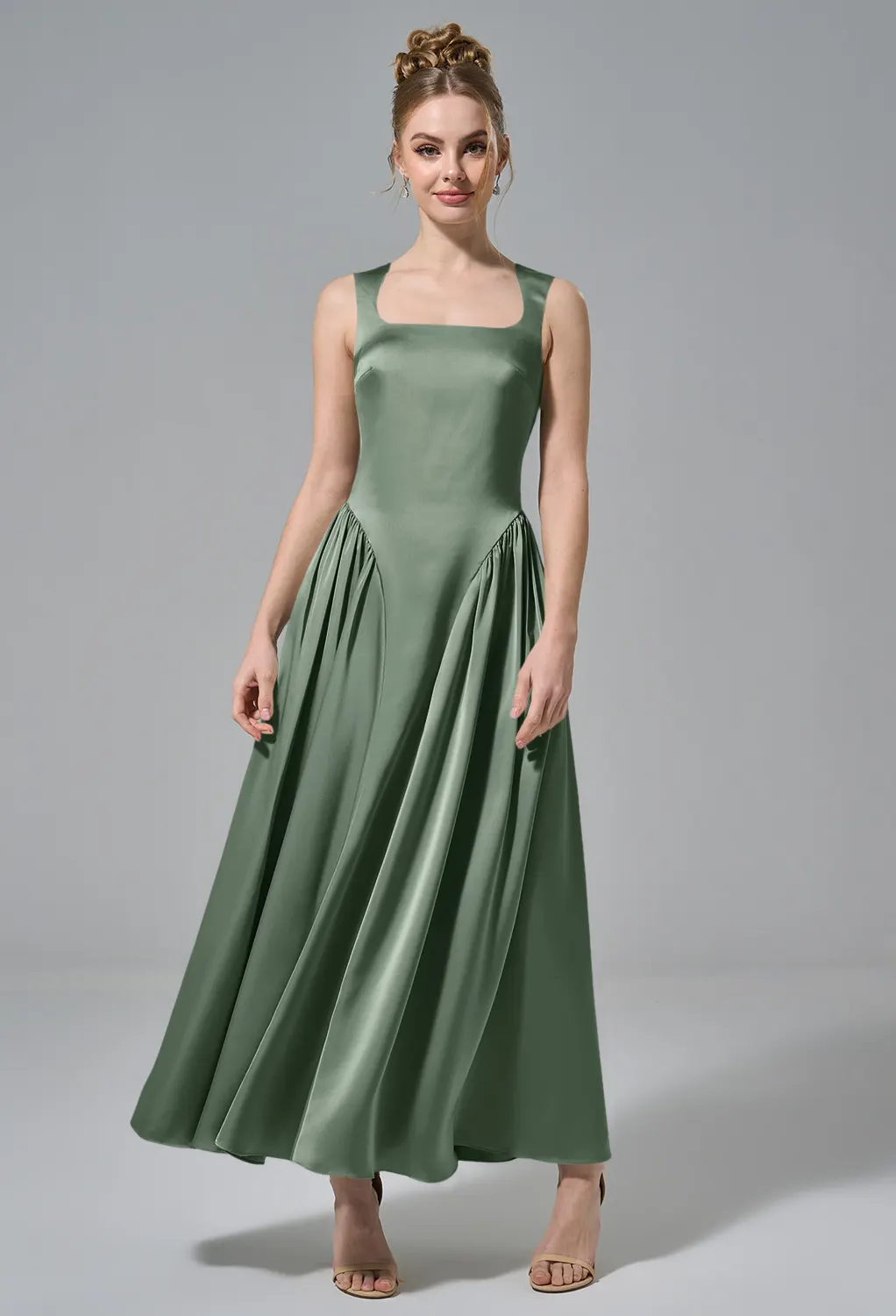 jules dress birdy grey Moss Green Bridesmaid Matte Satin Size XS End Of Season Sale Up To 65% main image 0