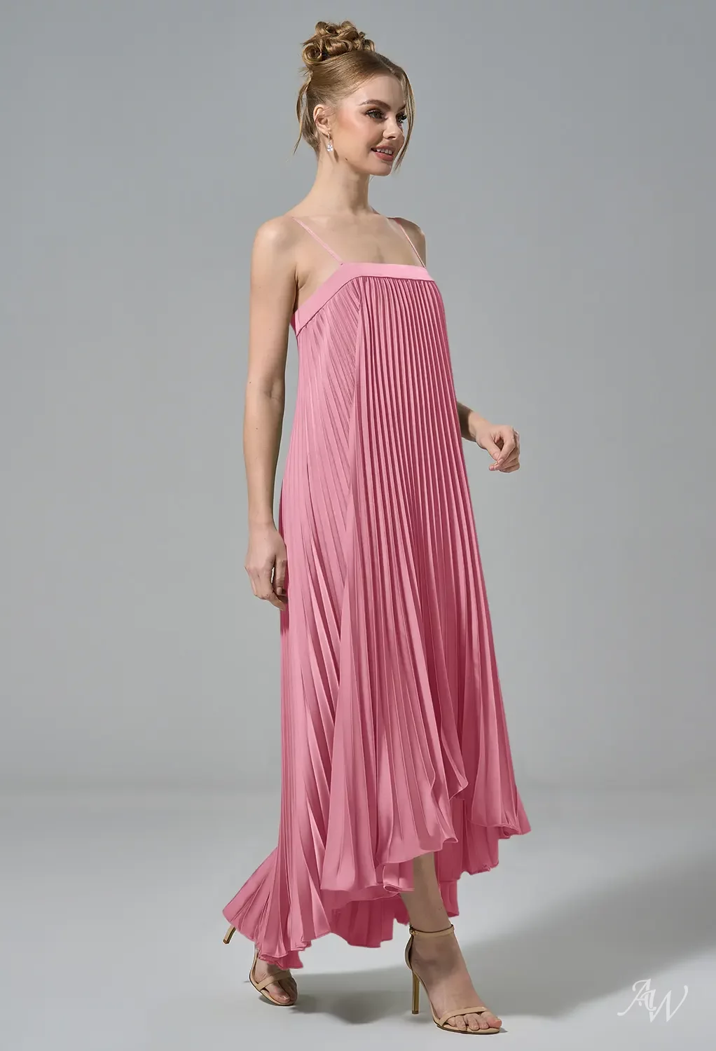 coral a line dress Crystal Embelllished Shaper A-Line Dress – IULOVER main image 0