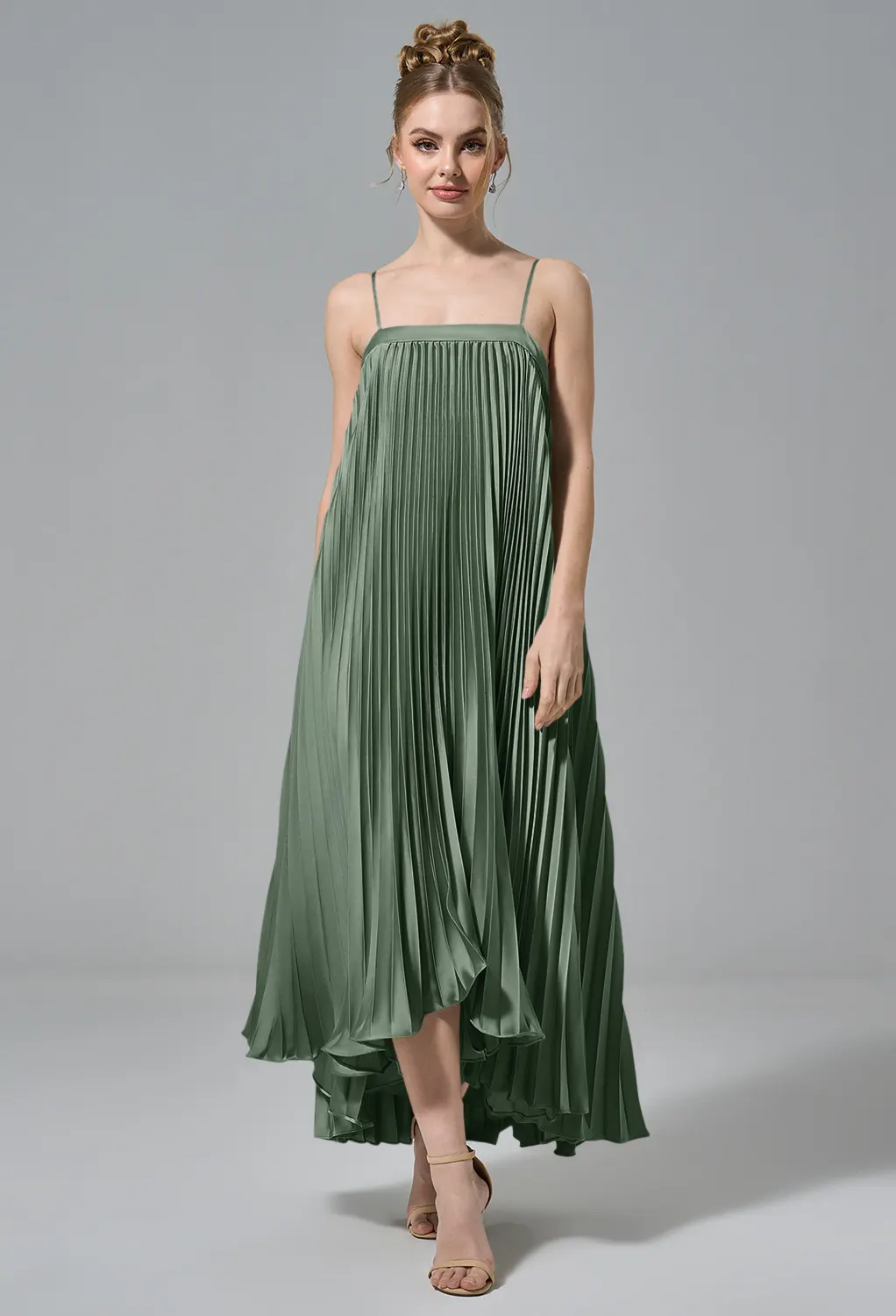 Oil Green Summer Wedding Guest Dresses