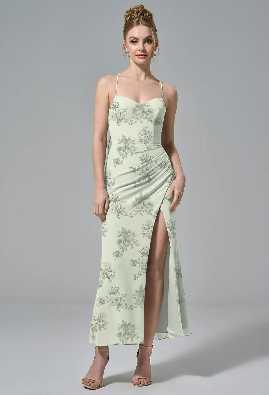 Pistachio Green Penoy Casual Wedding Guest Dresses | AW.Bridal