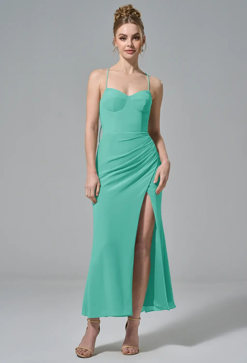princess polly baby blue dress Tiffany Adjustable Satin Bridesmaid Dress
