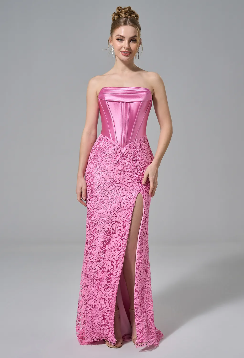 red square neck dress Red Square Neck Tailored Dress main image 0