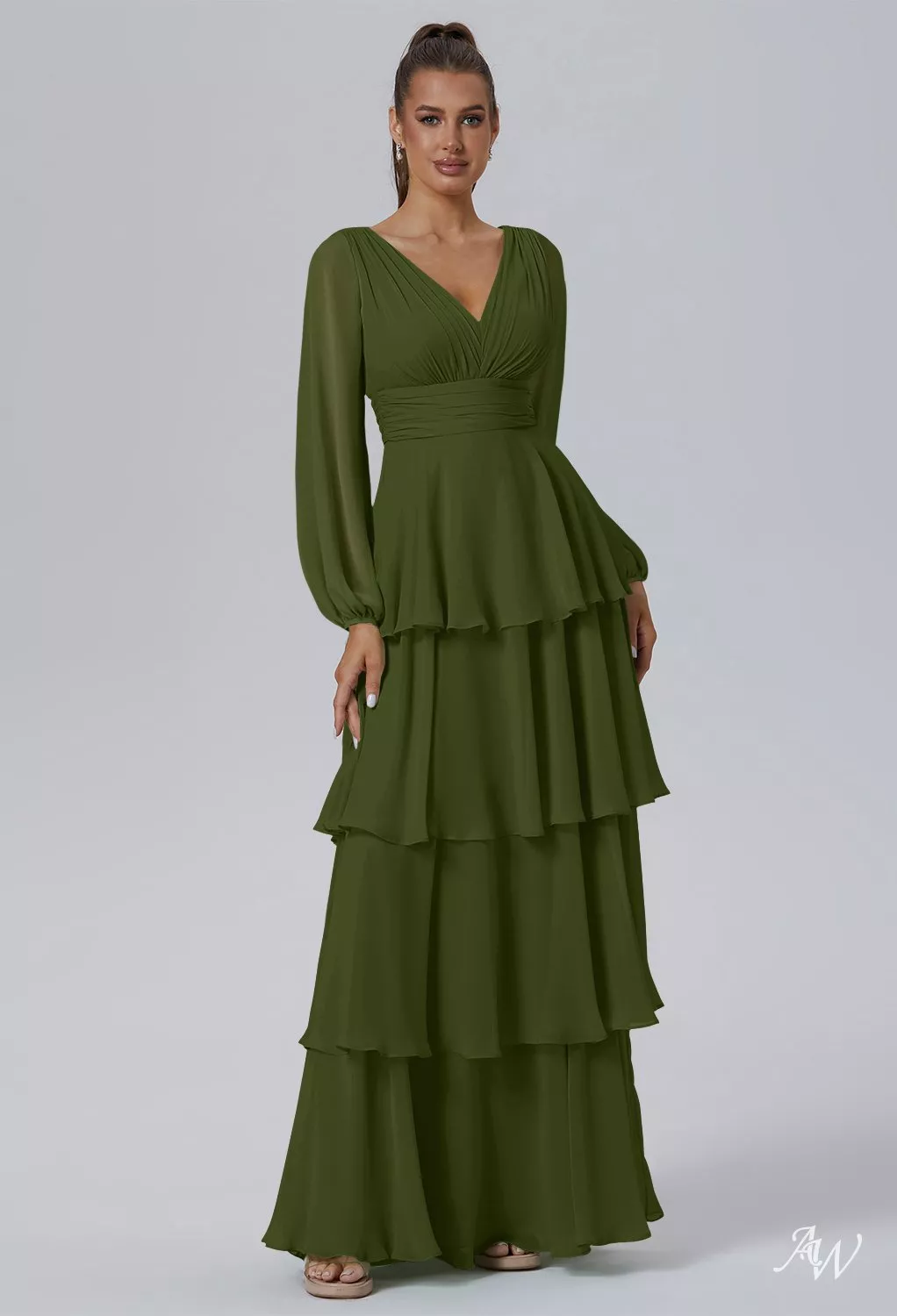 AW Tegan Green Olive Bridesmaid Dresses | AW.Bridal