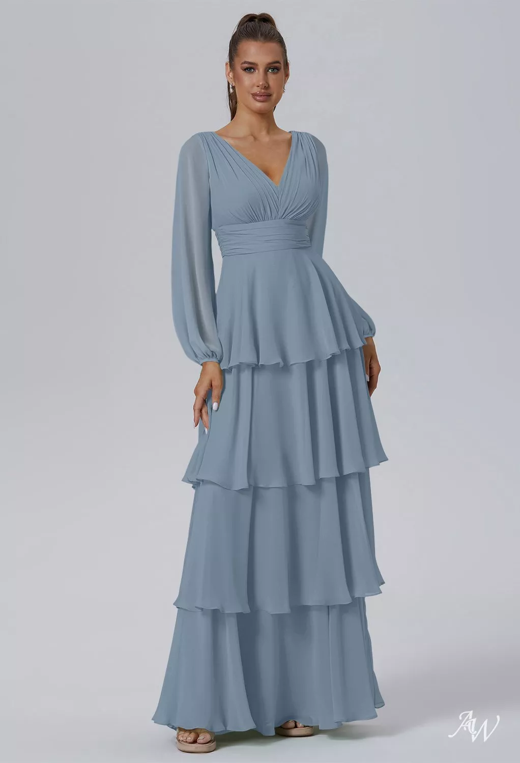 AW Tegan Light Dusty Blue Bridesmaid Dresses | AW.Bridal