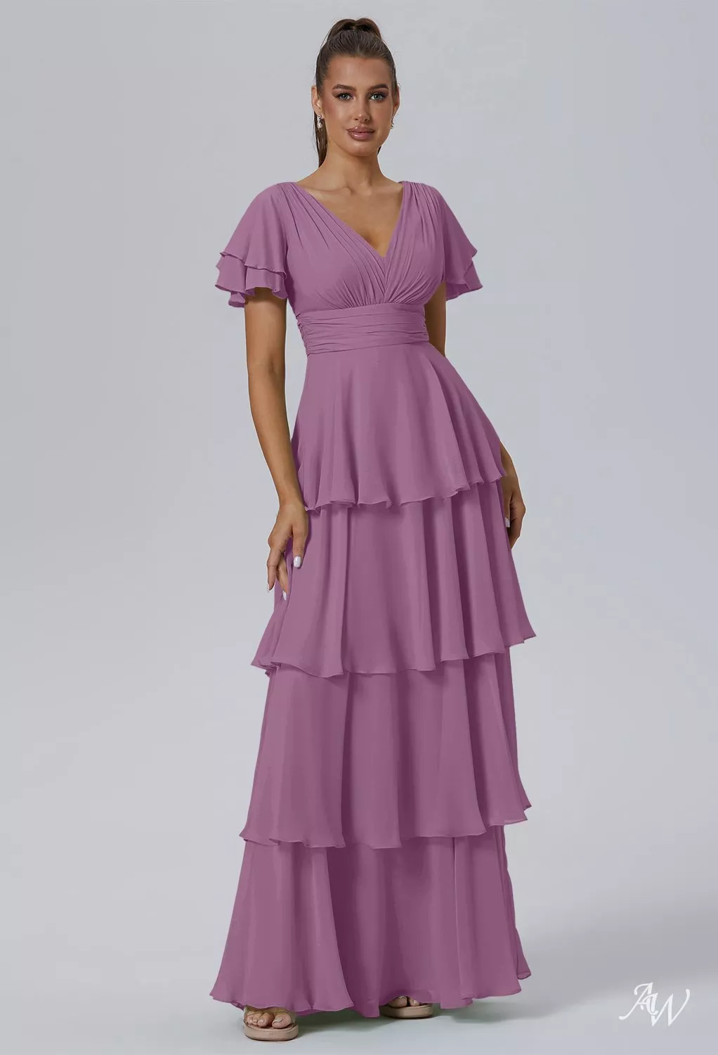 orchid pink bridesmaid dresses Moonlit Pleated Maxi Dress