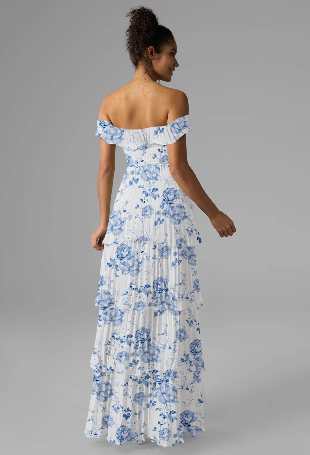 Blue Botanical Floral, Blue Floral Bridesmaid Dresses | AW.Bridal